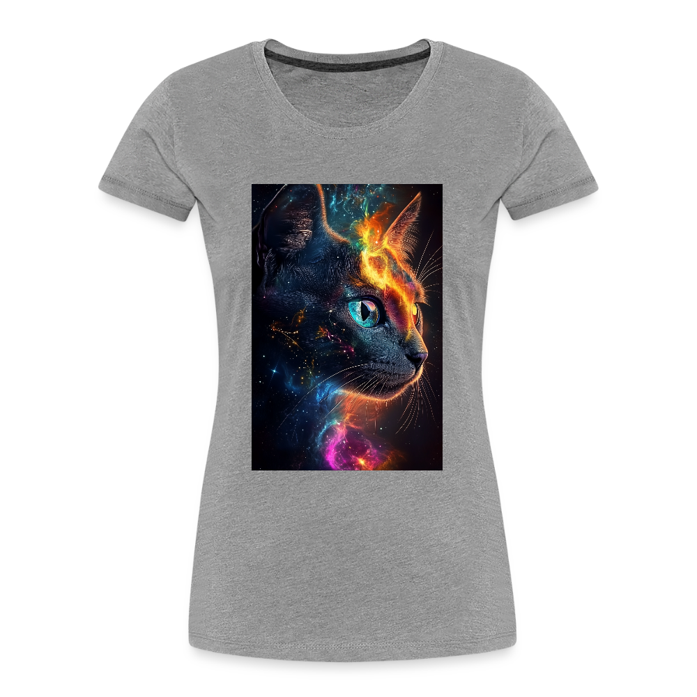 Cat women’s organic cotton T-Shirt - heather grey