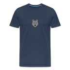 Wolf minimalist men’s  organic cotton T-Shirt - navy