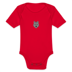 Wolf minimalist Organic Short-sleeved Baby Bodysuit - red