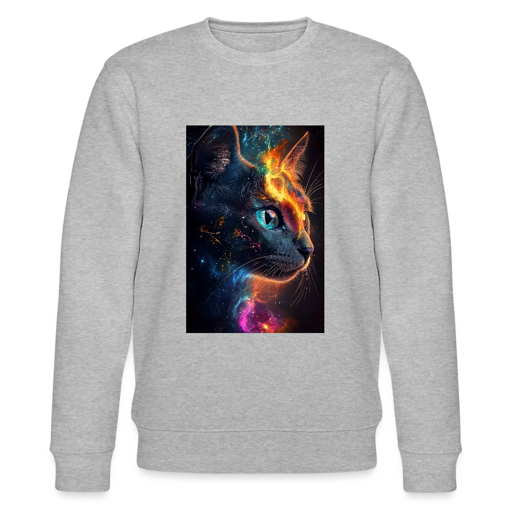 Cat men's organic cotton sweatshirt - heather grey