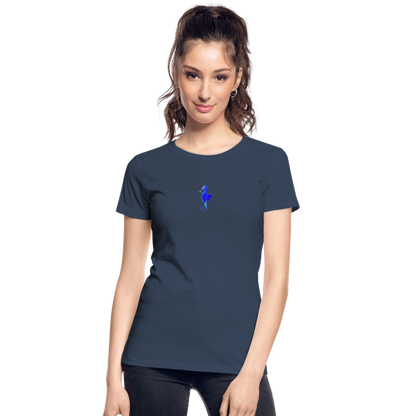 Seahorse minimalist Women’s organic cotton T-Shirt - navy