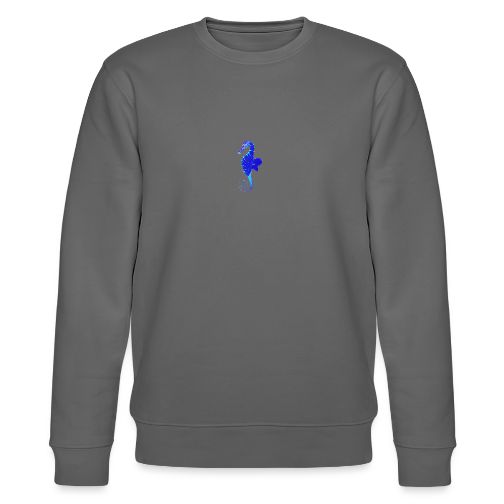 Seahorse minimalist organic cotton women's sweatshirt - anthracite
