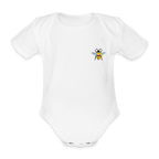 Bee Organic cotton short-sleeved Baby Bodysuit - white