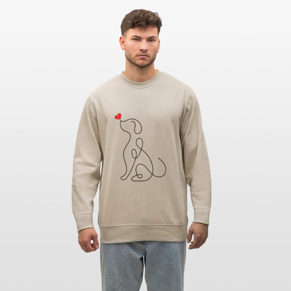 Dog men's organic cotton sweatshirt - beige