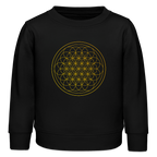 Golden flower of life organic cotton Kids’ Sweatshirt - black