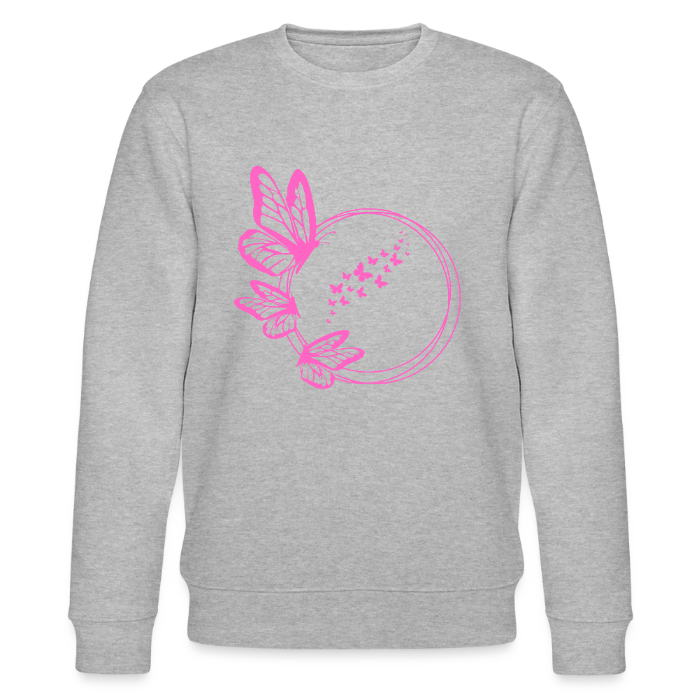 Butterflies women's organic cotton sweatshirt - heather grey