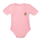 Bee Organic cotton short-sleeved Baby Bodysuit - light pink