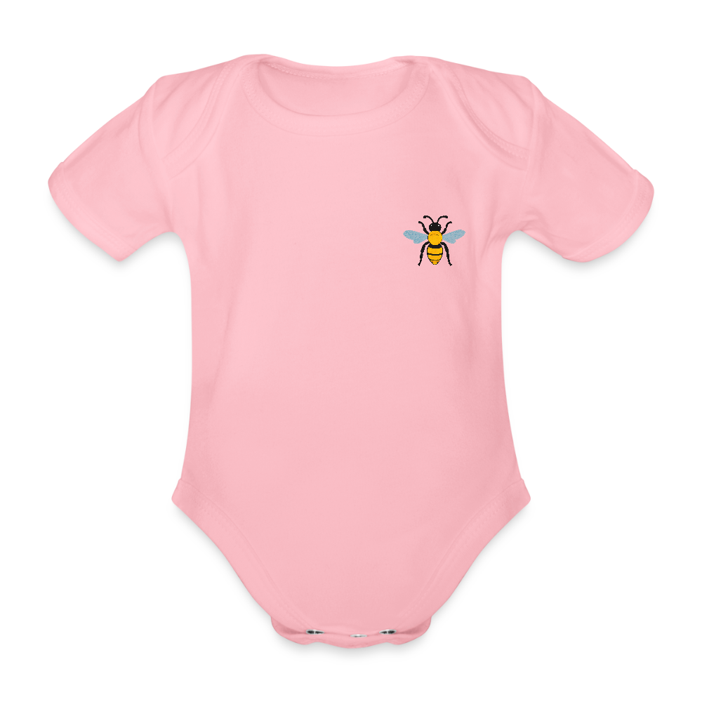 Bee Organic cotton short-sleeved Baby Bodysuit - light pink