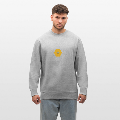 Bee & honeycomb organic cotton men's sweatshirt - heather grey