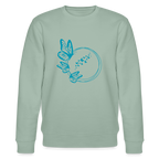 Blue butterflies women's organic cotton sweatshirt - aloe