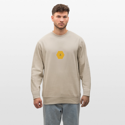 Bee & honeycomb organic cotton men's sweatshirt - beige