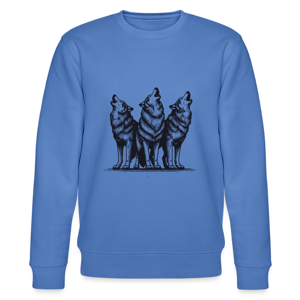 Wolves men's organic cotton sweatshirt - bright blue