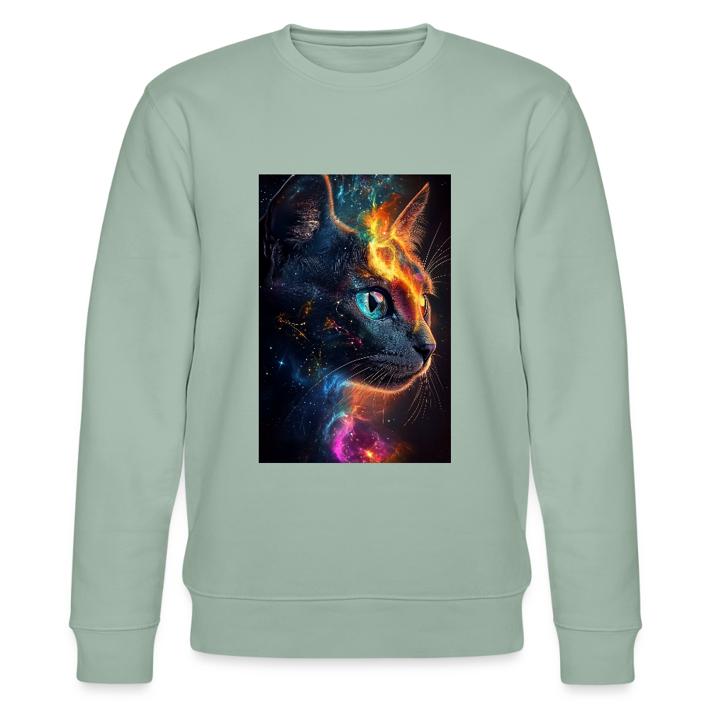 Cat men's organic cotton sweatshirt - aloe