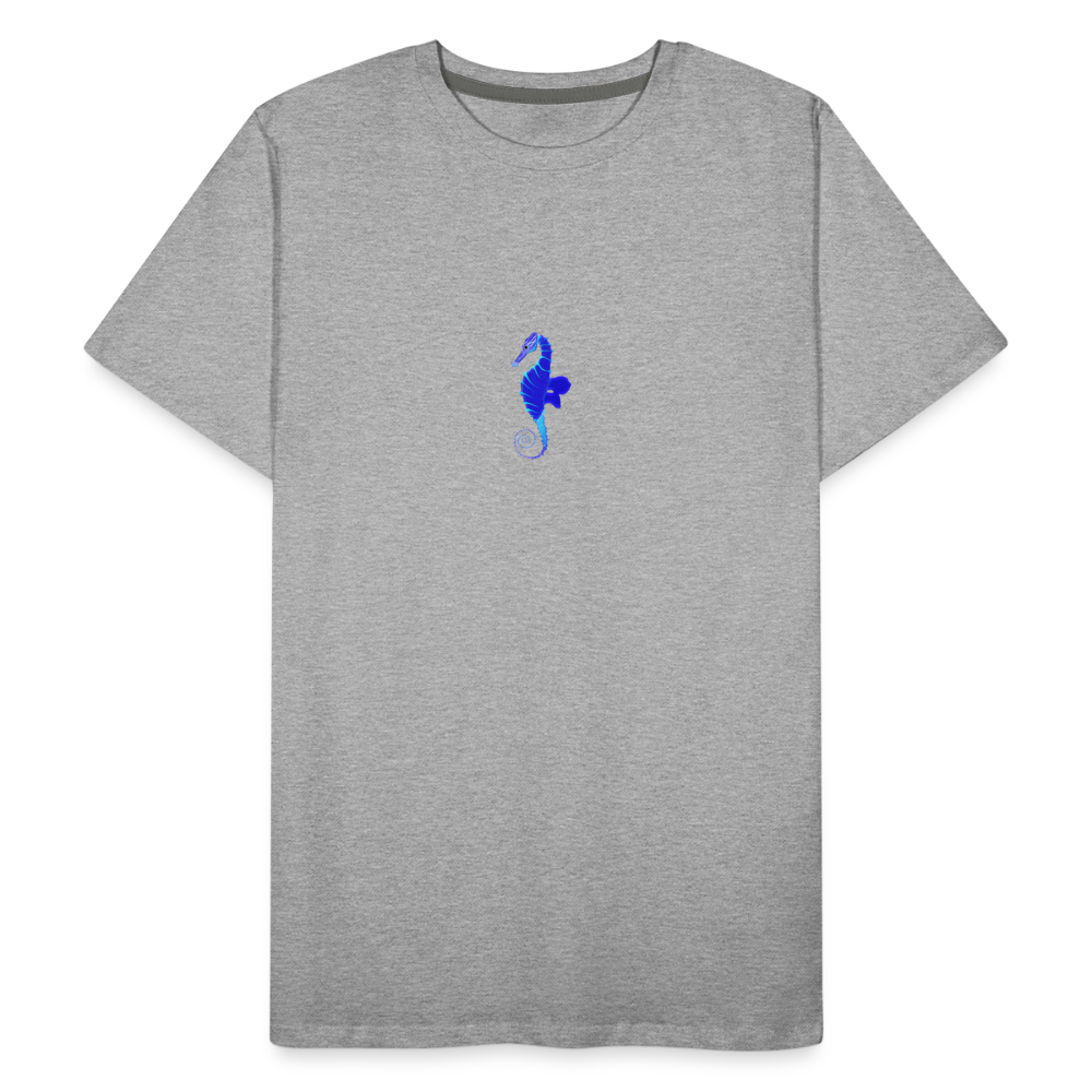 Seahorse minimalist men’s organic  cotton T-Shirt - heather grey