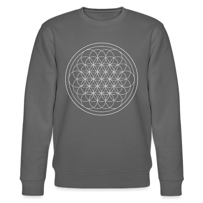 White flower of life organic cotton women's sweatshirt - anthracite
