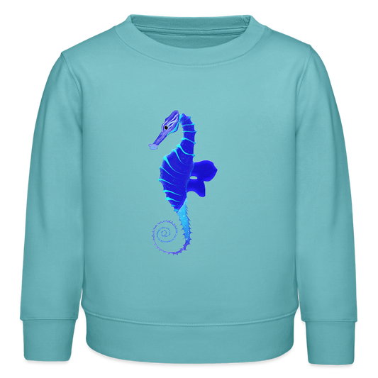 Seahorse organic cotton Kids’ Sweatshirt - pastel turquoise