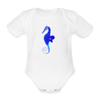 Seahorse Organic cotton short-sleeved Baby Bodysuit - white