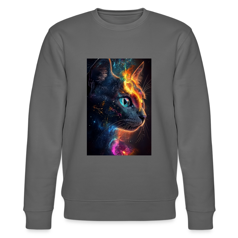 Cat men's organic cotton sweatshirt - anthracite