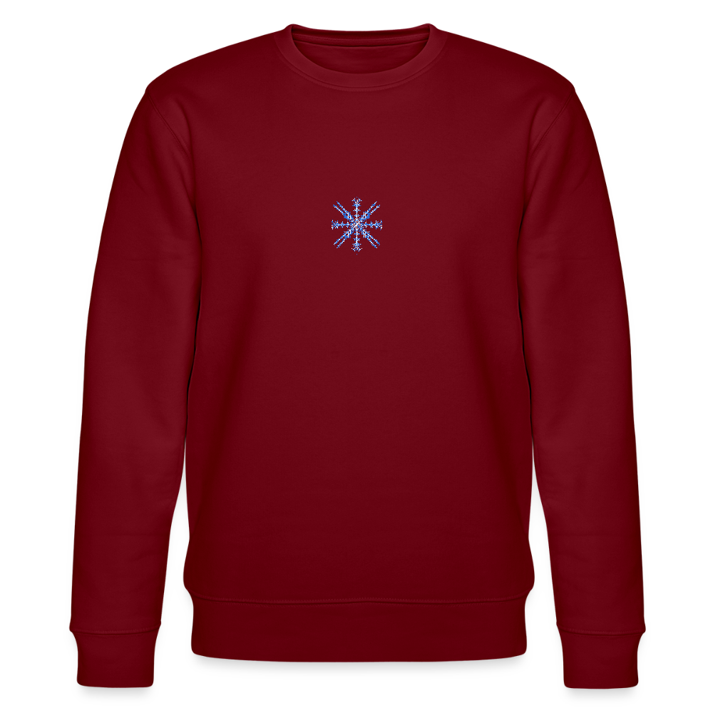 Snowflake organic cotton men's sweatshirt - burgundy