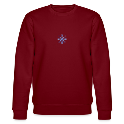 Snowflake organic cotton men's sweatshirt - burgundy