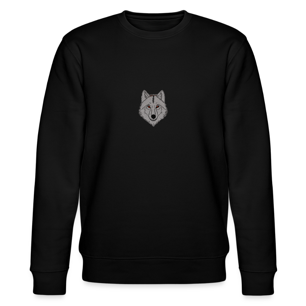 Wolf minimalist Organic cotton sweatshirt - black