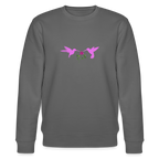 Pink Hummingbirds & Rose women's Organic cotton Sweatshirt - anthracite