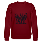 Wolves men's organic cotton sweatshirt - burgundy