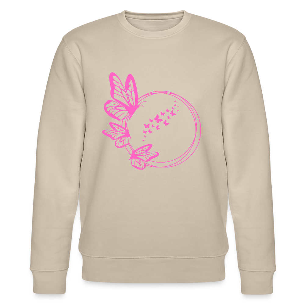 Butterflies women's organic cotton sweatshirt - beige