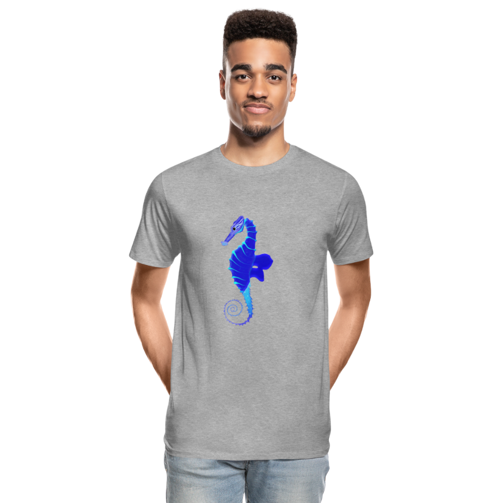 Blue Seahorse Men’s Premium Organic T-Shirt - heather grey