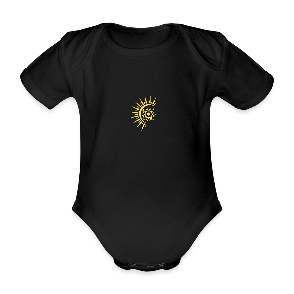 Atom Organic cotton short-sleeved Baby Bodysuit - black