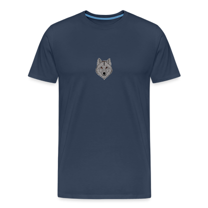 Wolf minimalist men’s  organic cotton T-Shirt - navy