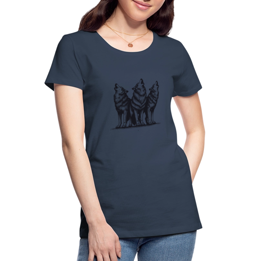 Wolves women’s Organic cotton T-Shirt - navy