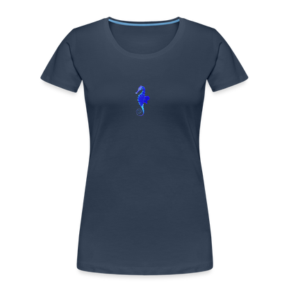 Seahorse minimalist Women’s organic cotton T-Shirt - navy