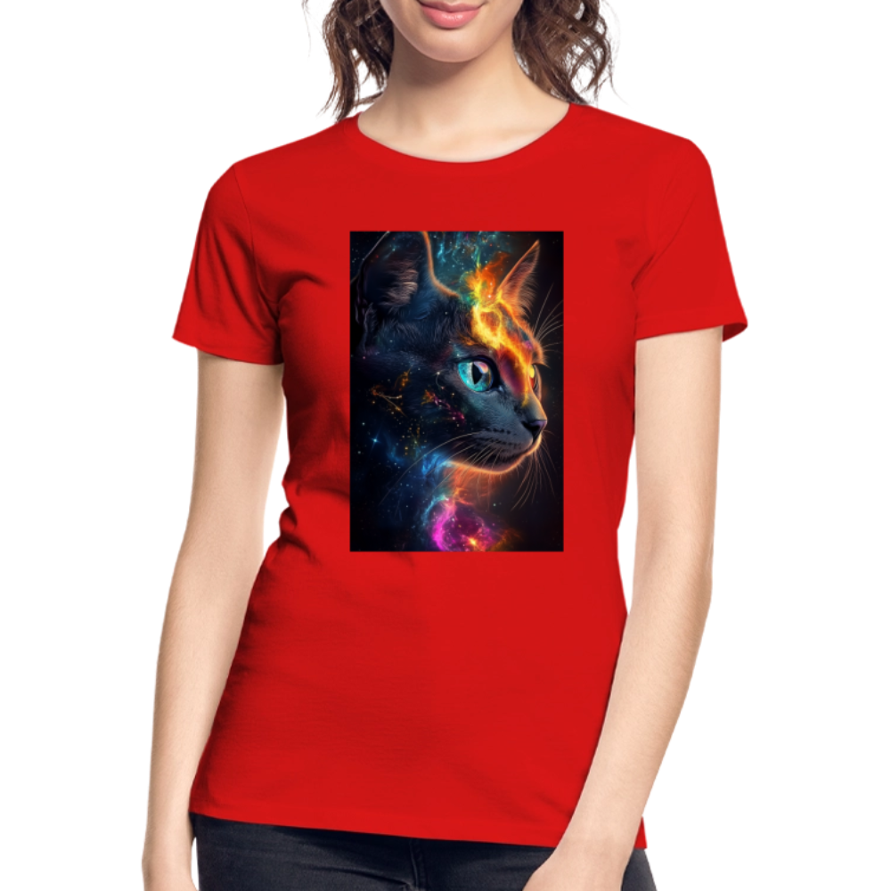 Cat women’s organic cotton T-Shirt - red