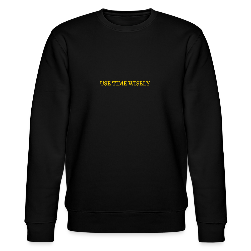 TIME quote organic cotton men's sweatshirt - black