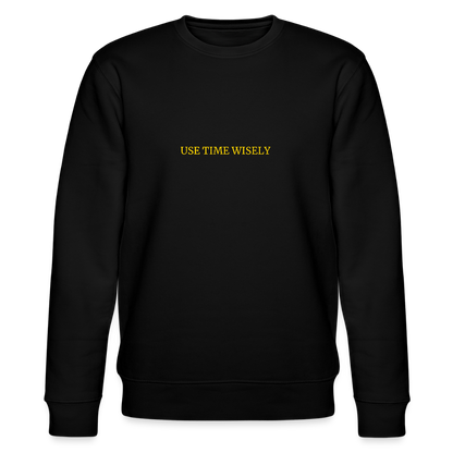 TIME quote organic cotton men's sweatshirt - black