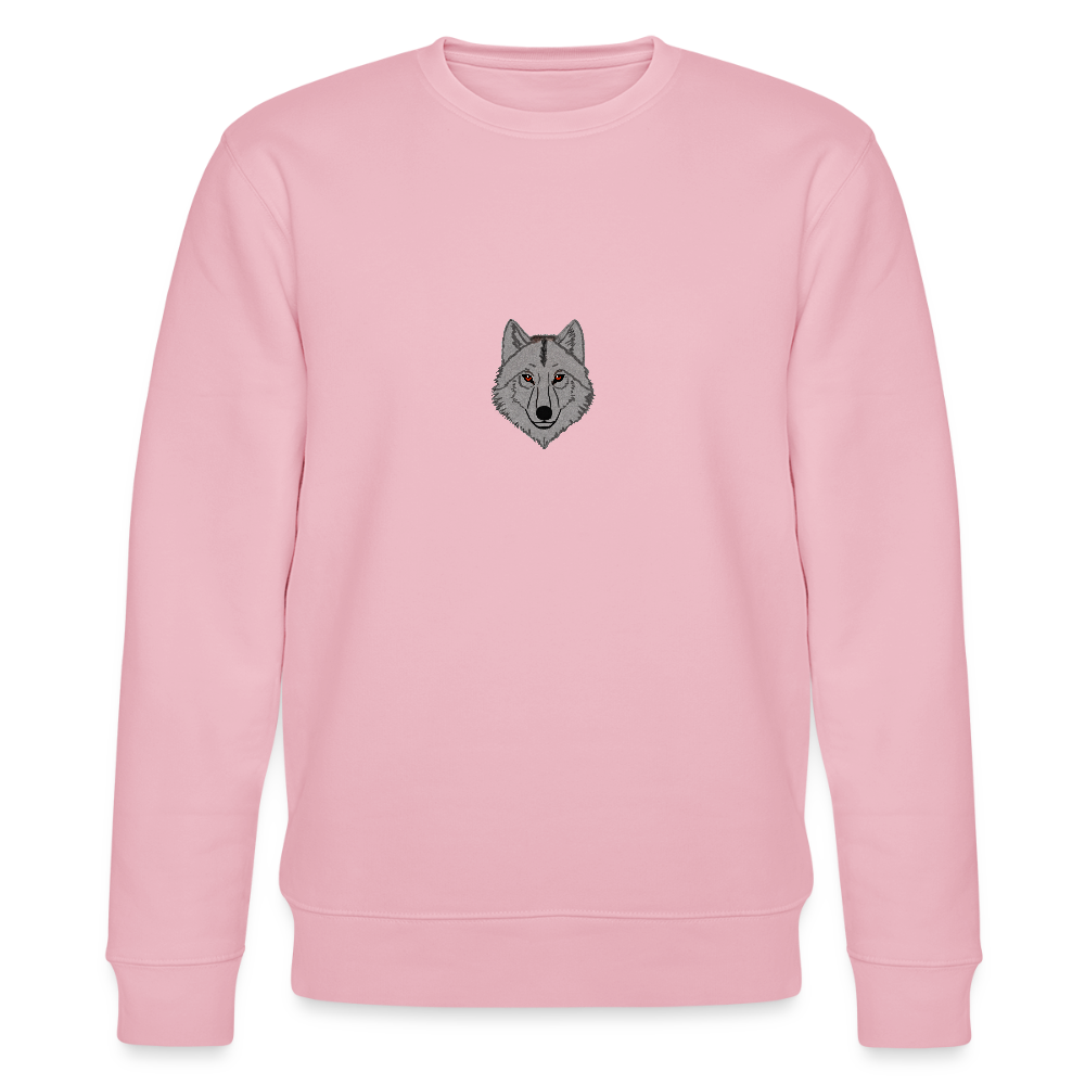 Wolf minimalist Organic cotton sweatshirt - cotton pink