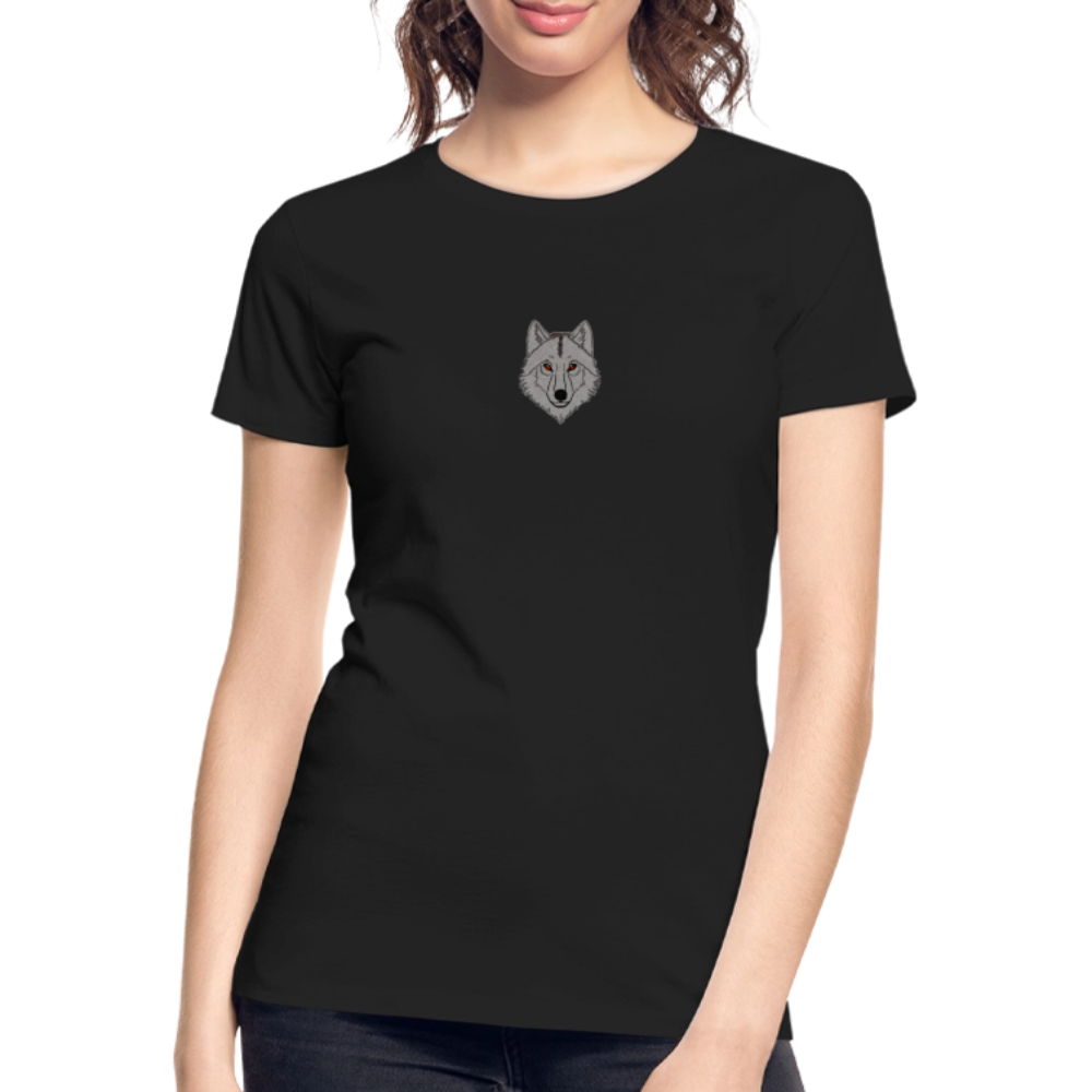 Wolf minimalist women’s organic cotton T-Shirt - black