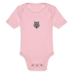 Wolf minimalist Organic Short-sleeved Baby Bodysuit - light pink