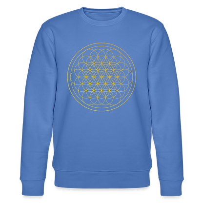 Golden flower of life GREENSTAR organic cotton men's sweatshirt - bright blue