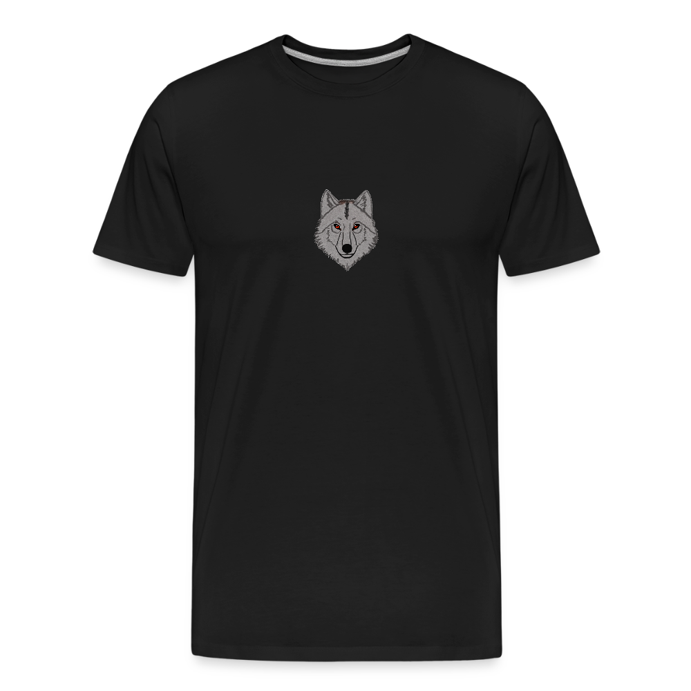 Wolf minimalist men’s  organic cotton T-Shirt - black
