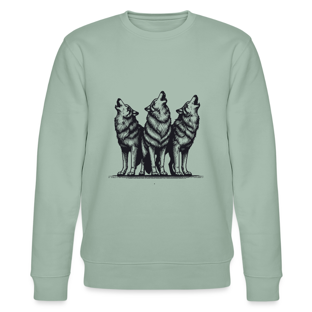 Wolves men's organic cotton sweatshirt - aloe