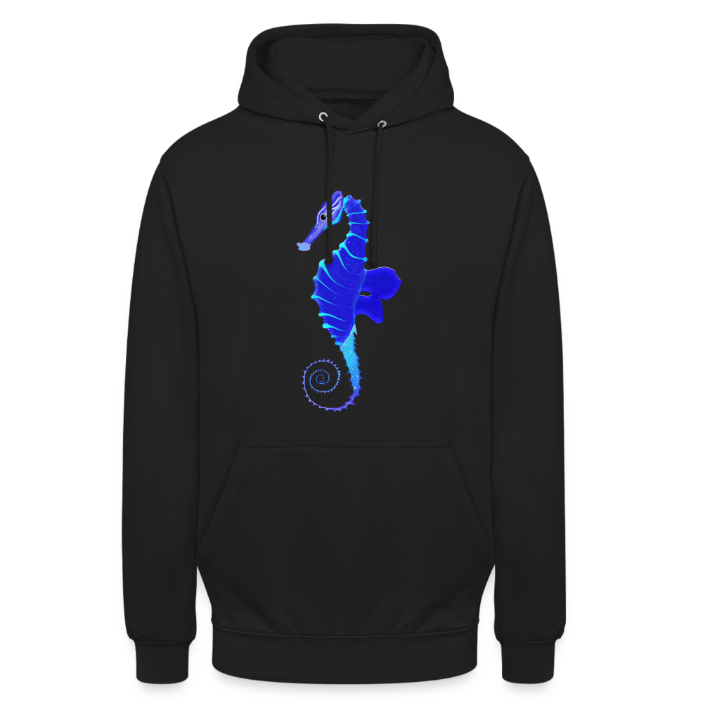 Blue Seahorse Men's Hoodie - black