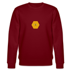 Bee & honeycomb organic cotton men's sweatshirt - burgundy