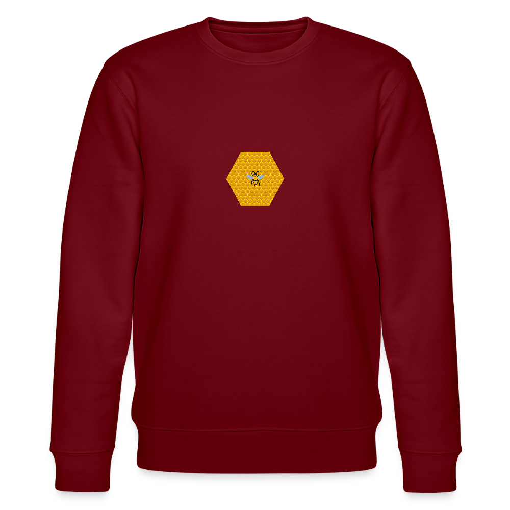 Bee & honeycomb organic cotton men's sweatshirt - burgundy