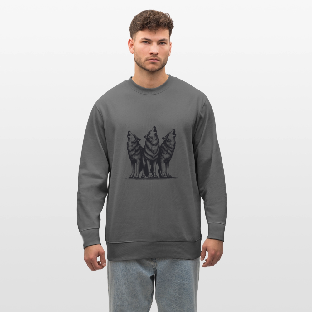 Wolves men's organic cotton sweatshirt - anthracite