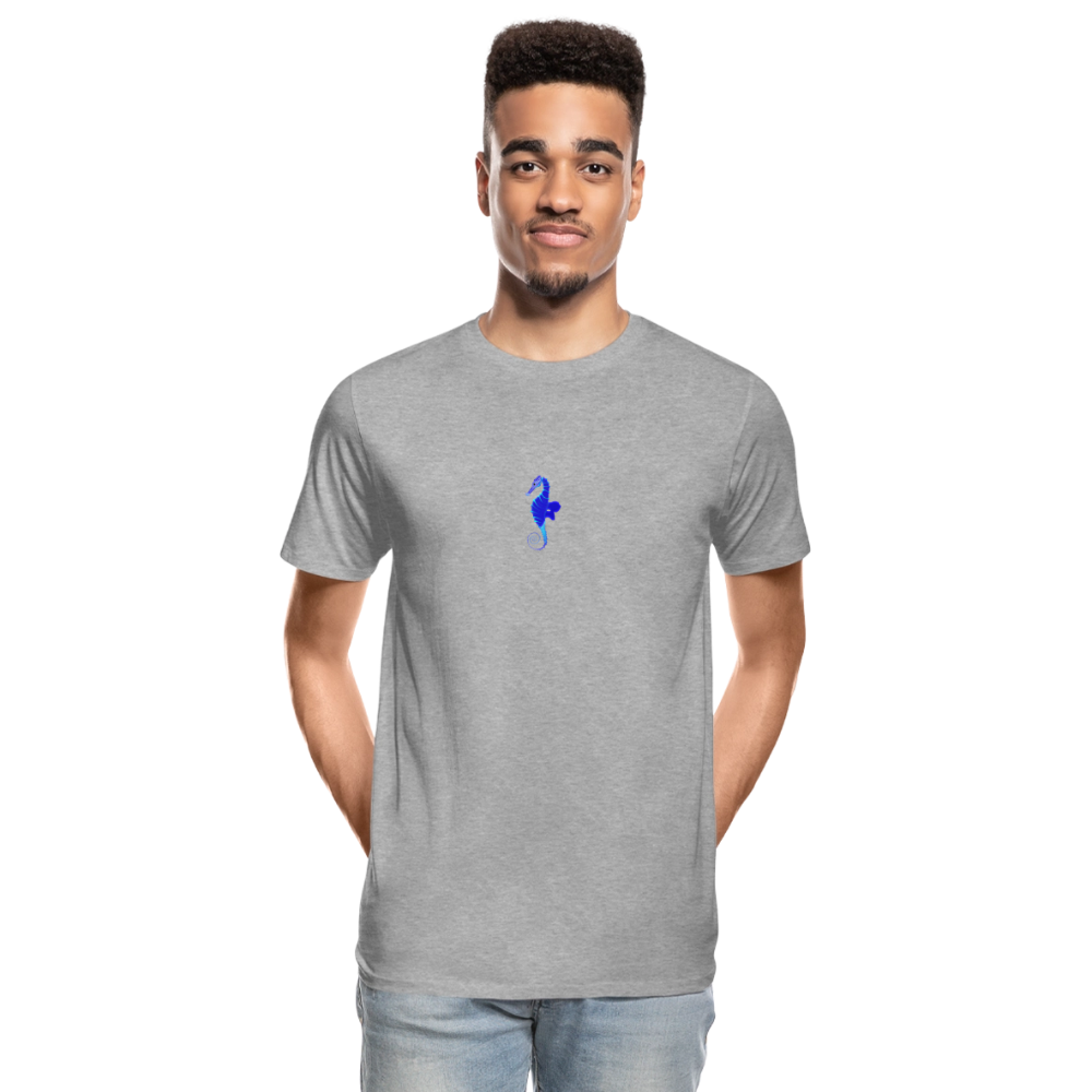 Seahorse minimalist men’s organic  cotton T-Shirt - heather grey