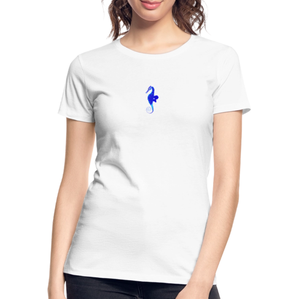 Seahorse minimalist Women’s organic cotton T-Shirt - white