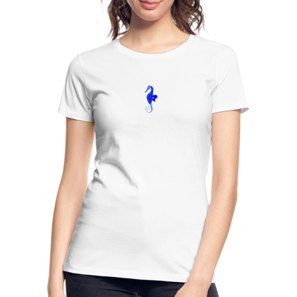 Seahorse minimalist Women’s organic cotton T-Shirt - white