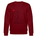 Dog men's organic cotton sweatshirt - burgundy